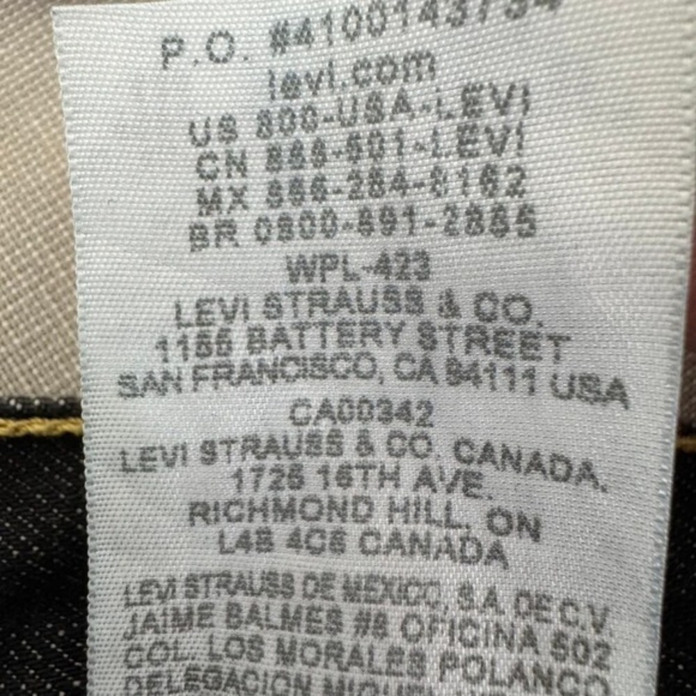 Levis 501 Black Wash Jeans Mens 34 - Picture 8 of 12